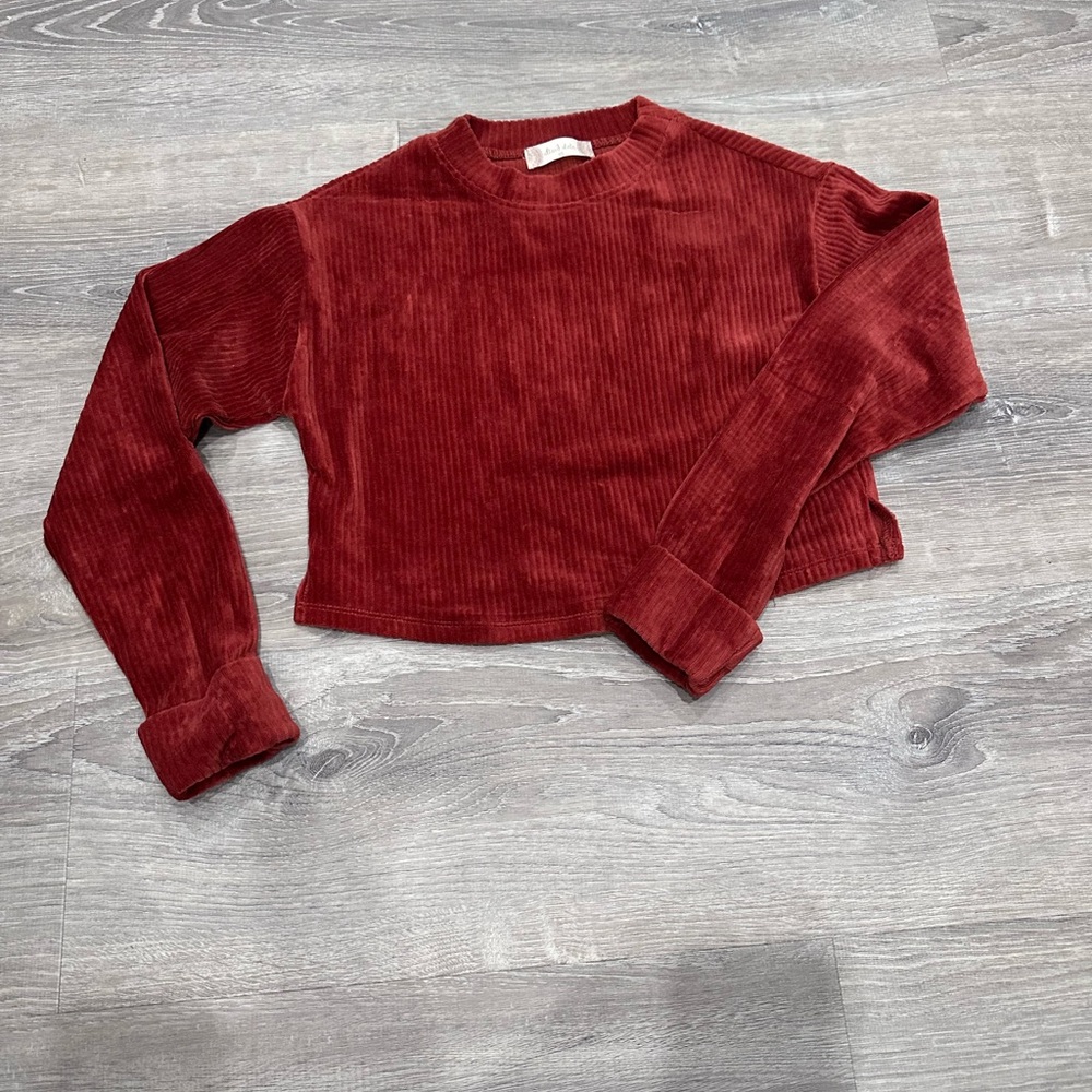 Altar'd State Burgundy Corduroy Top